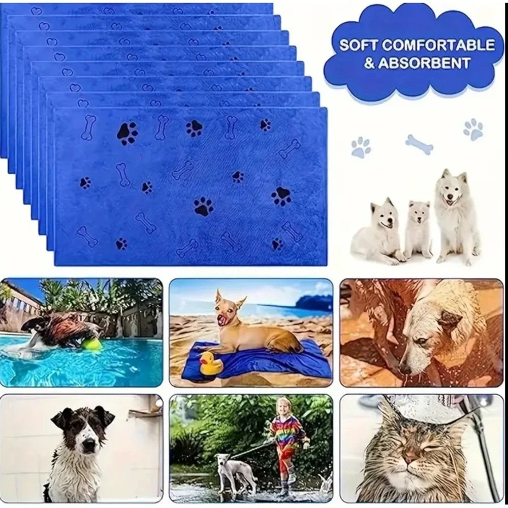 Toallas de microfibra superabsorbentes‎ para mascotas, 50 x 100 cm, paquete de 2